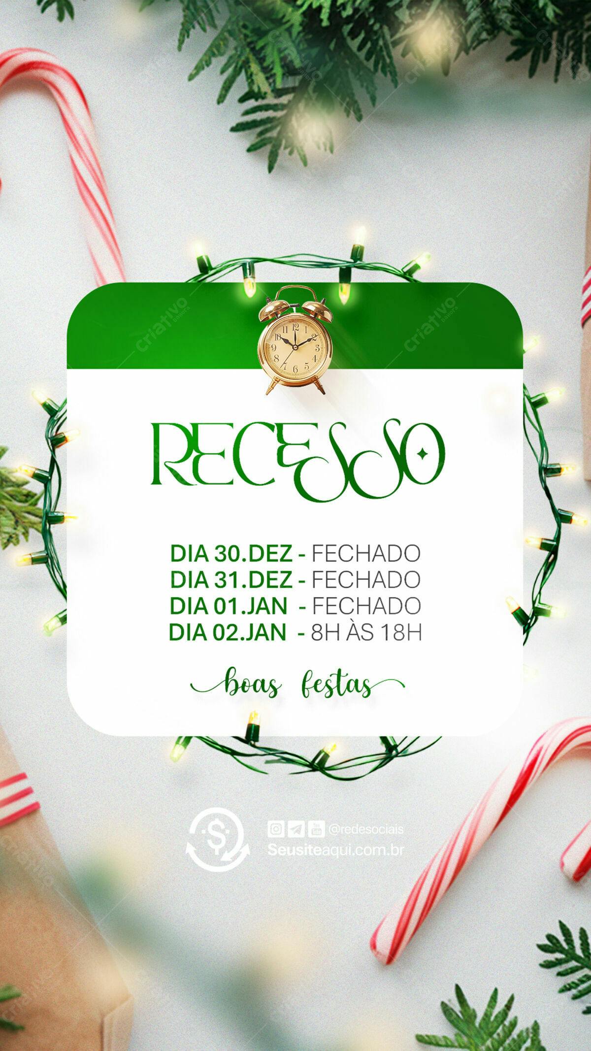 Flyer Recesso de Fim de Ano PSD Editável