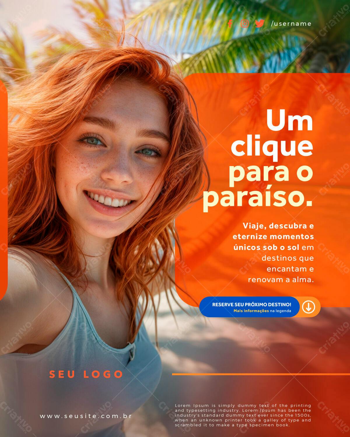 Flyer para Viagens PSD Editável