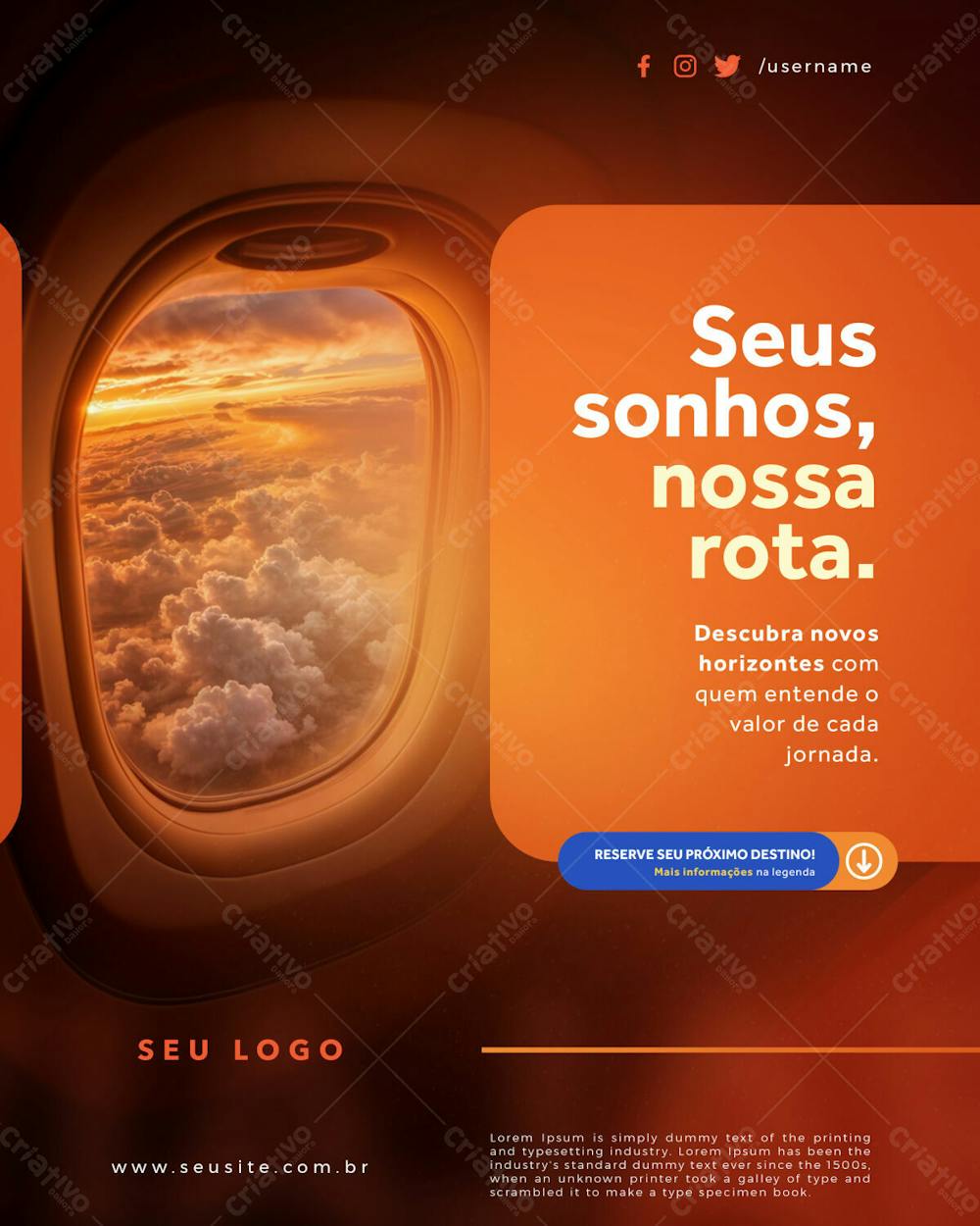 Psd Editável Agência De Viagens Seus Sonhos, Nossa Rota 12 24