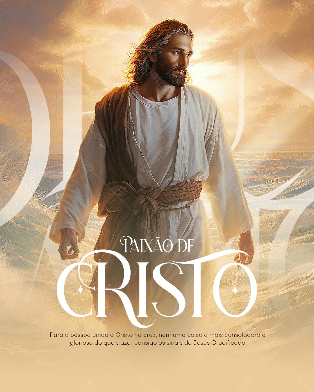 Flyer Paixão de Cristo PSD Editável