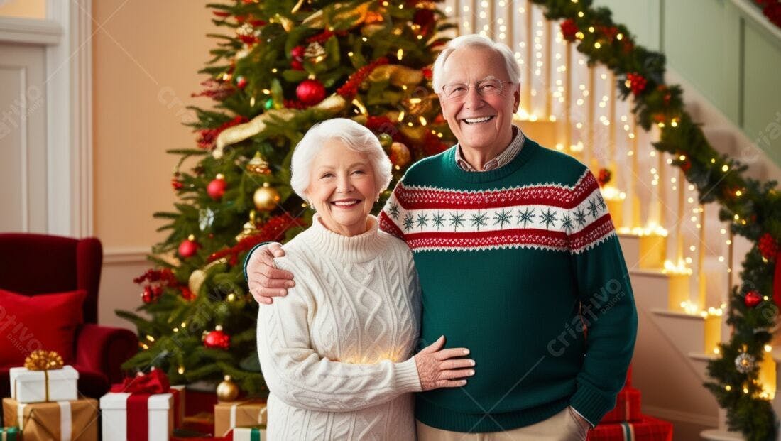 Casal Sênior Feliz Natal