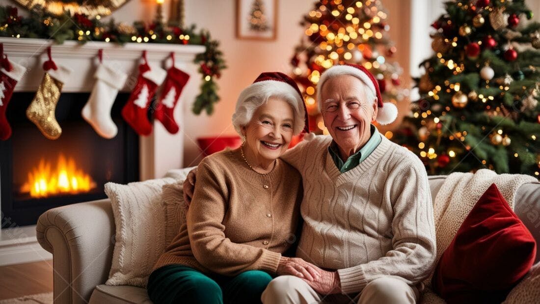 Casal Sênior Feliz Natal
