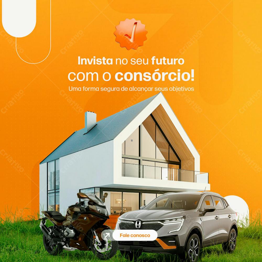 Invista No Seu Futuro Com Consórcio Social Media Psd Editável