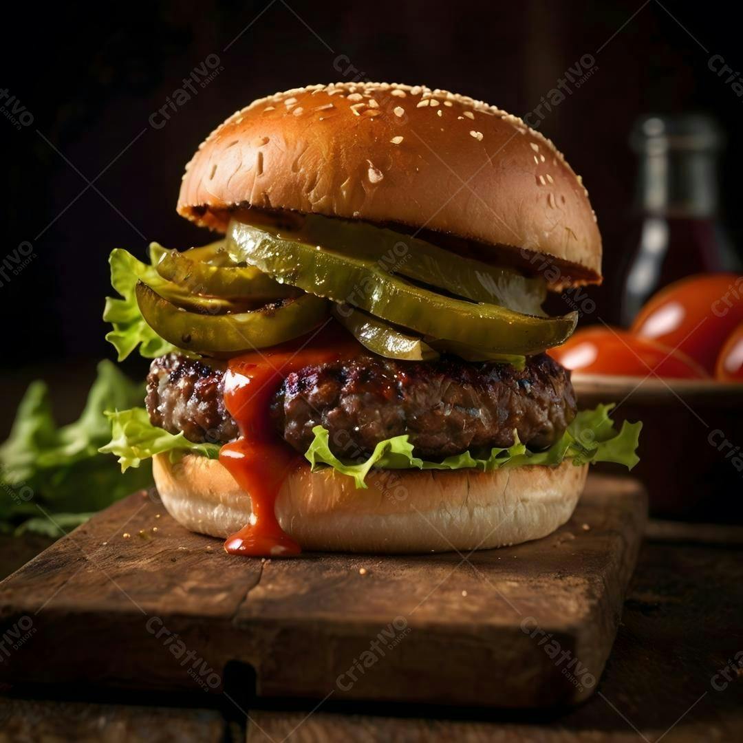Hambúrguer suculento com jalapeños grelhados