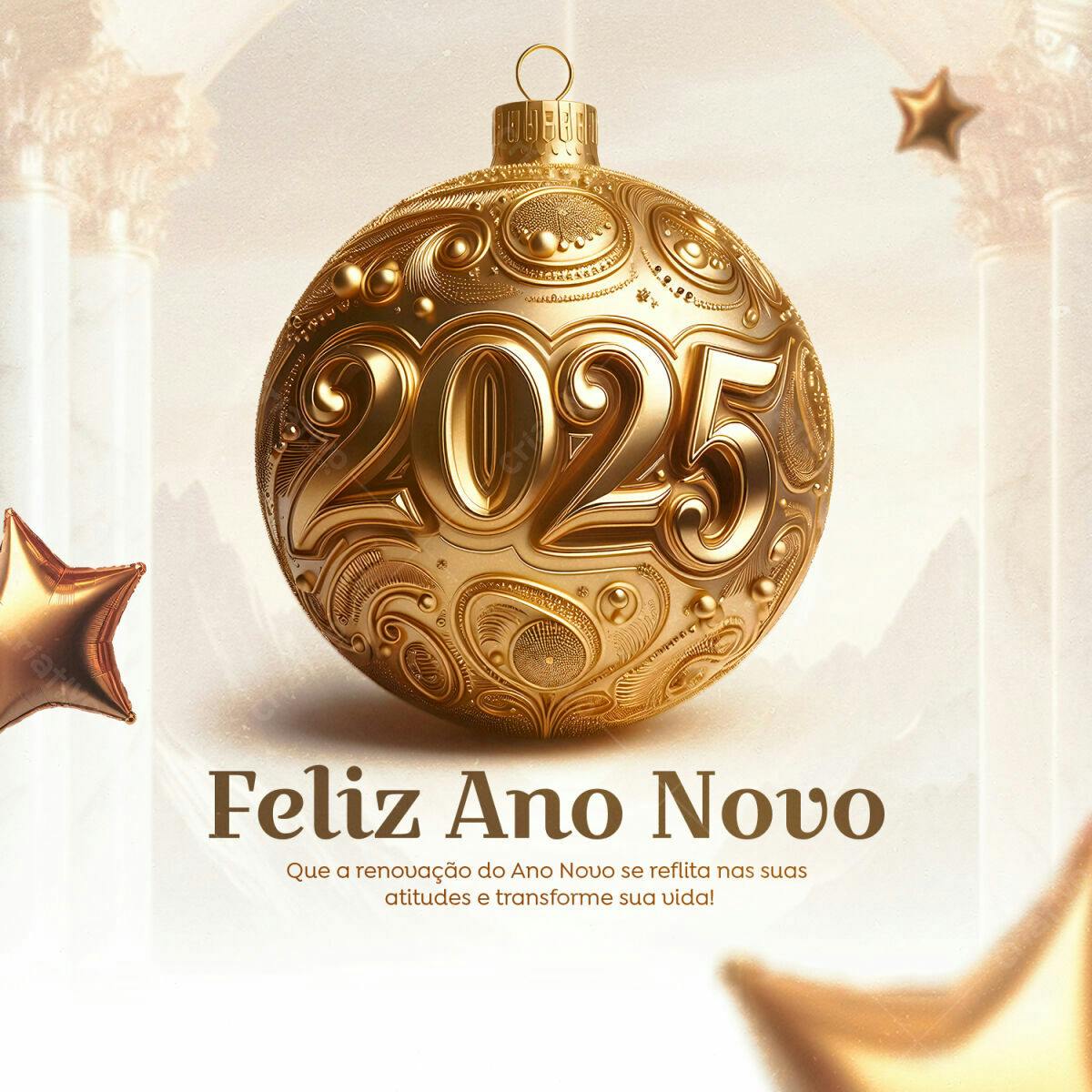 Postagem Feliz Ano Novo 2025 PSD Editável