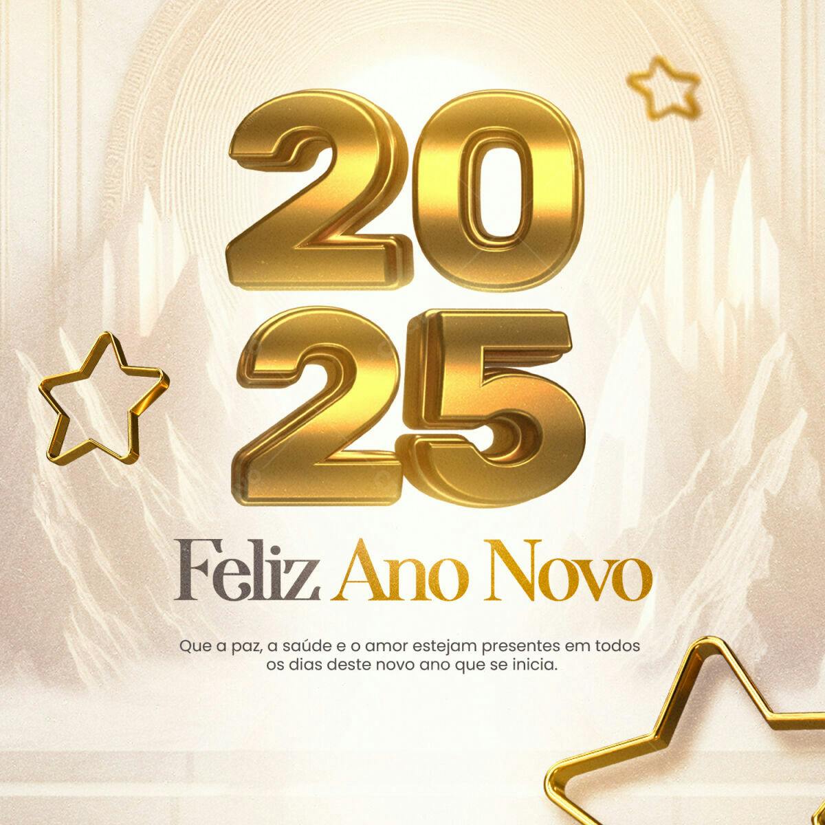 Postagem Feliz Ano Novo 2025 PSD Editável