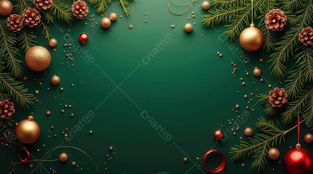Decoração Natalina Dourada e Vermelha