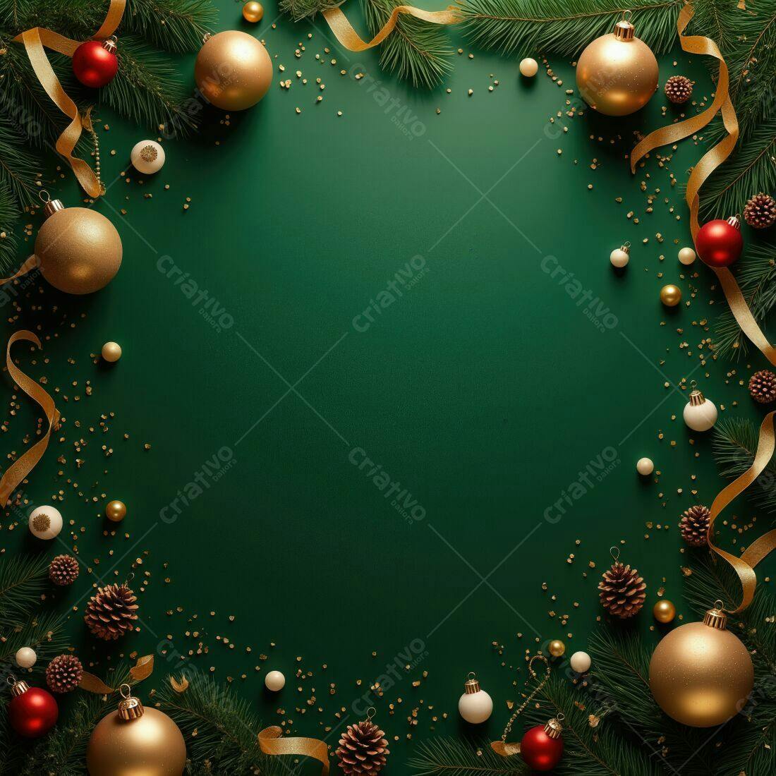 Enfeites de Natal moldura verde