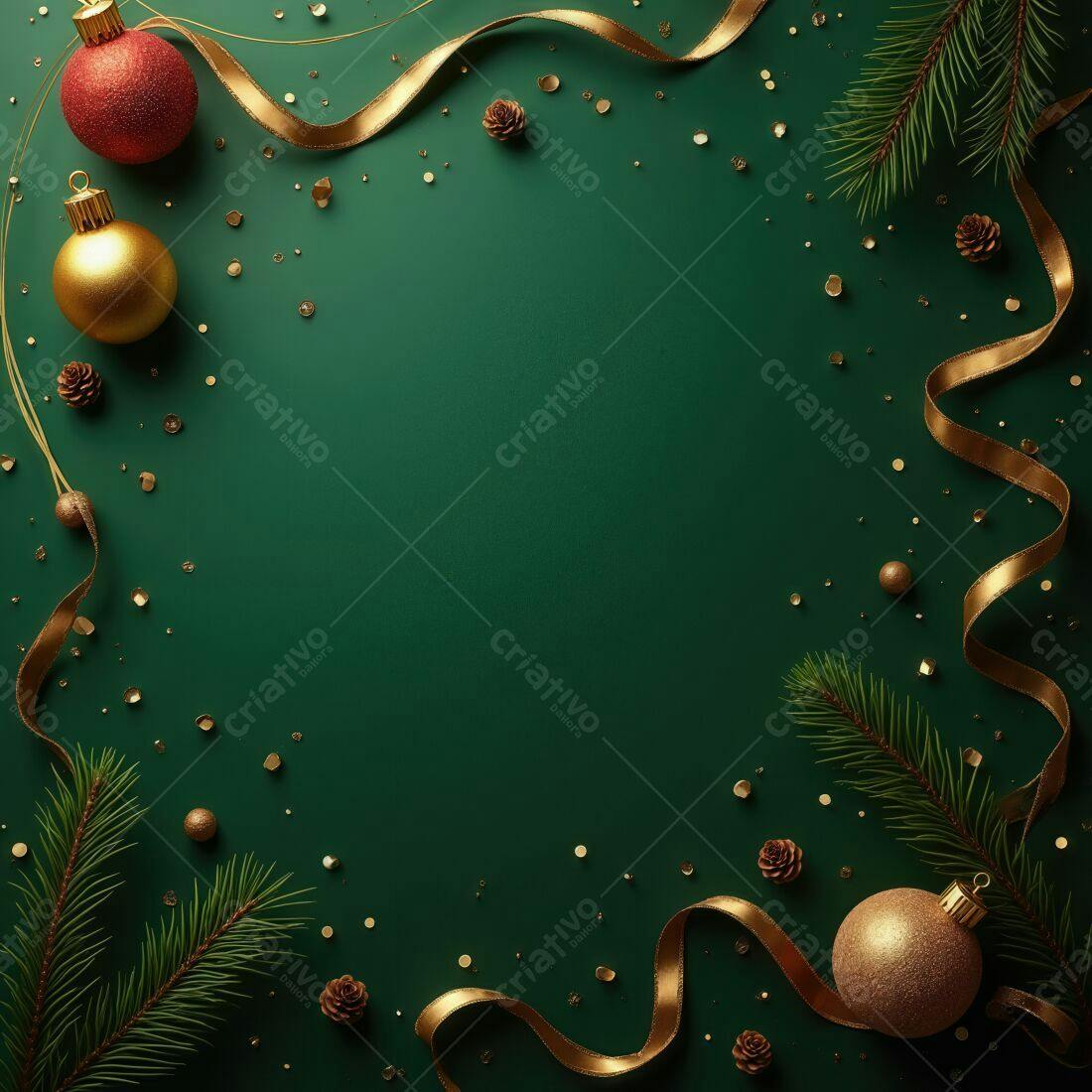 Decoração Natalina Verde e Dourada