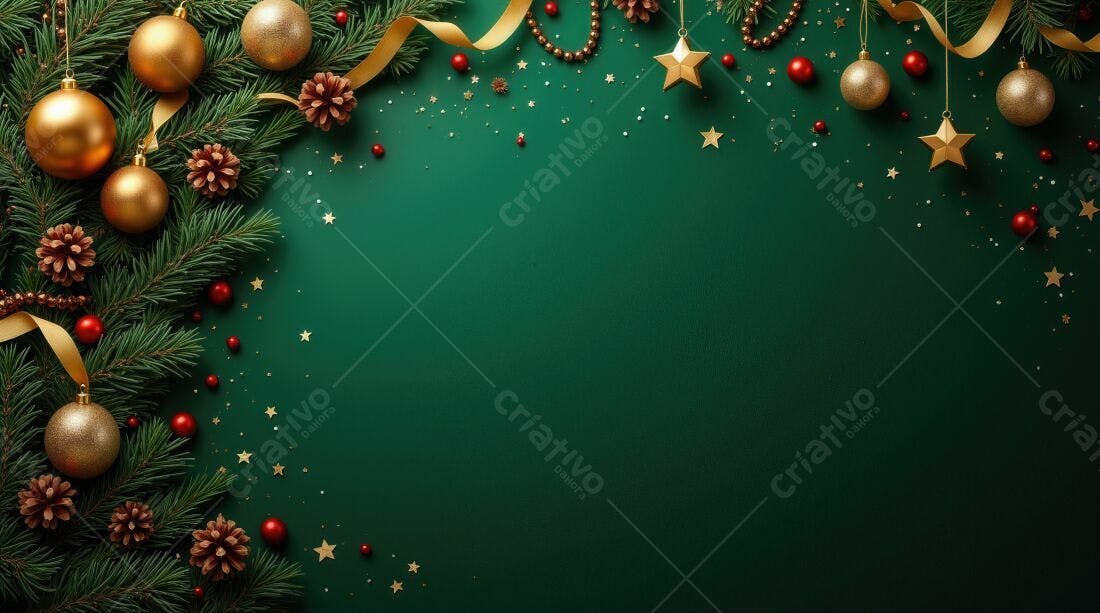 Decoração Natalina Dourada e Vermelha