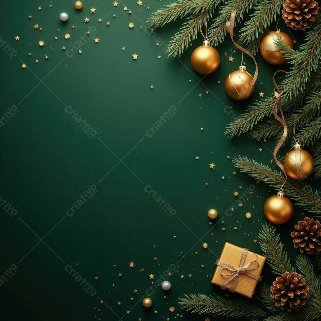Decoração Natalina Dourada e Verde