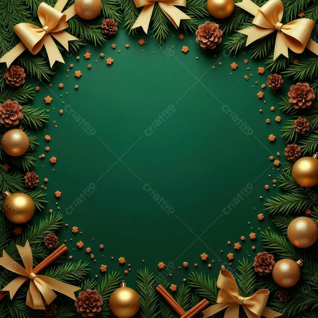Decoração Natalina Dourada e Verde