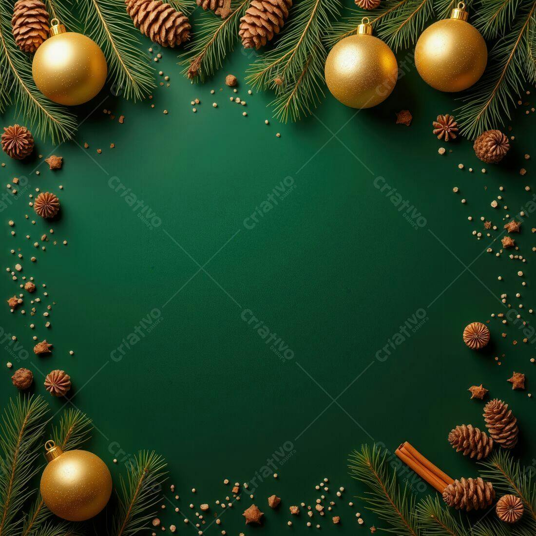 Decoração Natalina Verde e Dourada