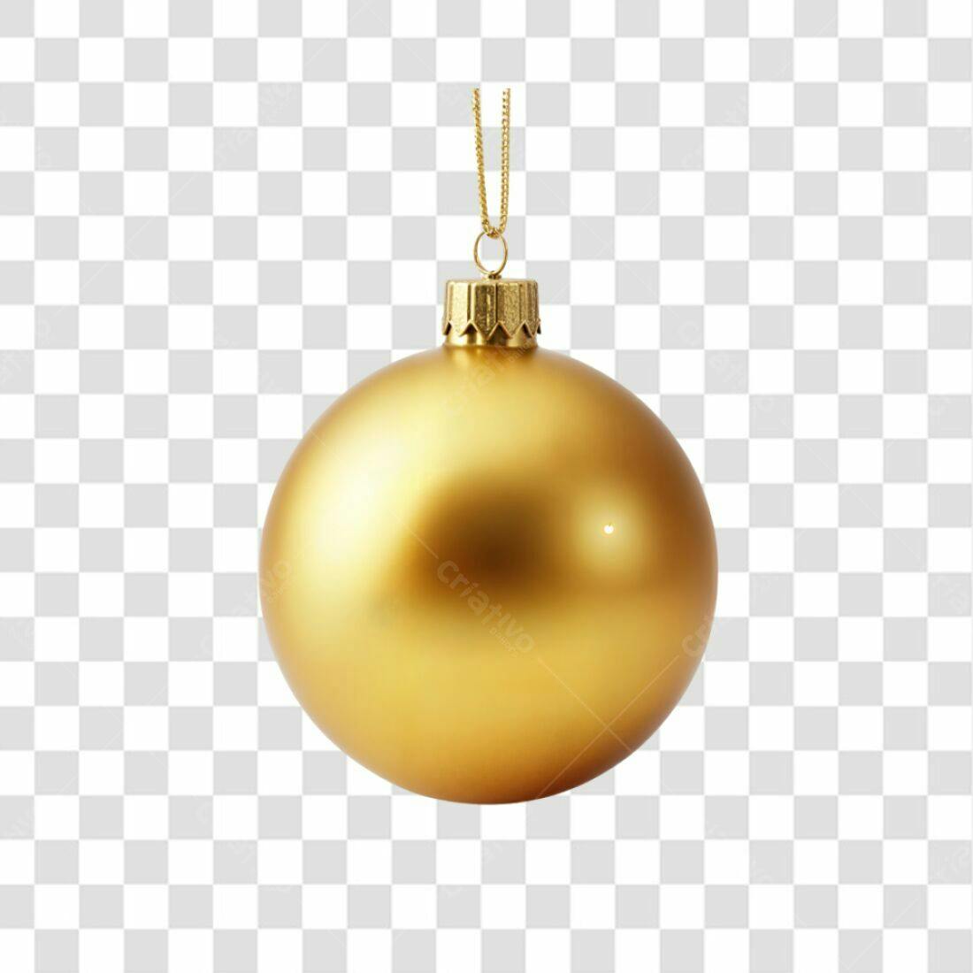 Enfeite Natalino Dourado PNG com fundo transparente
