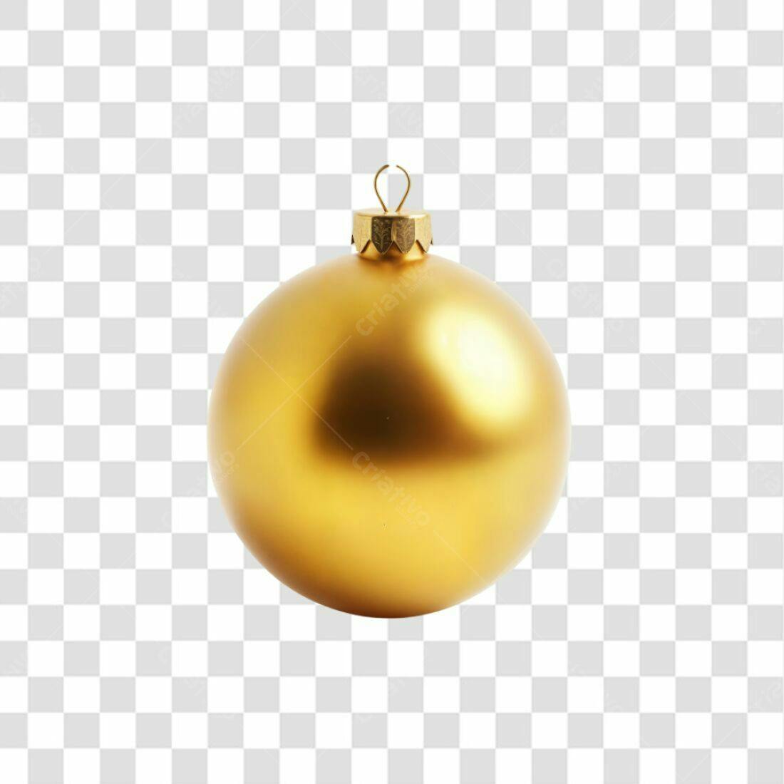 Enfeite Natalino Dourado PNG com fundo transparente