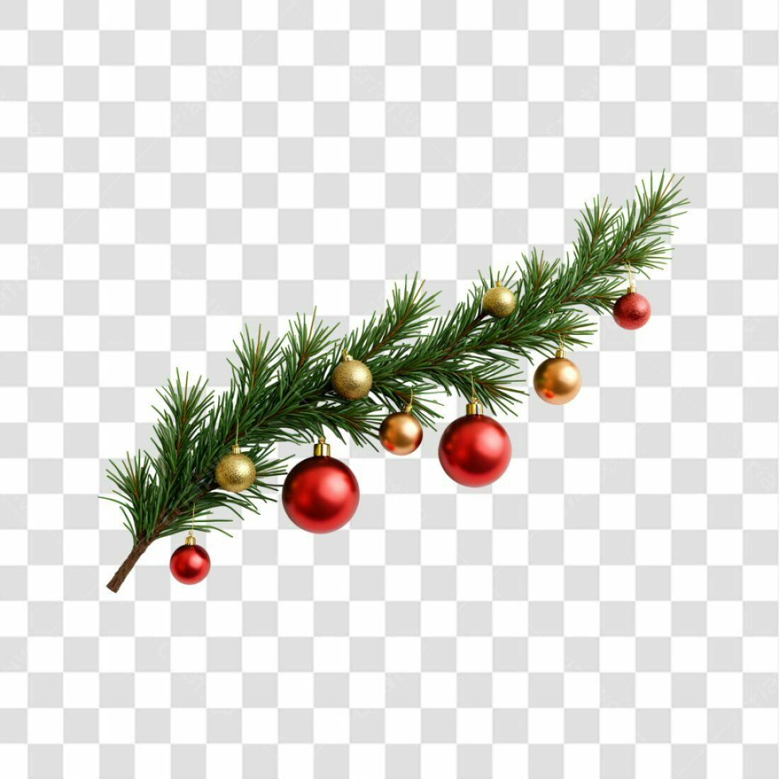 Galho de Natal PNG com fundo transparente