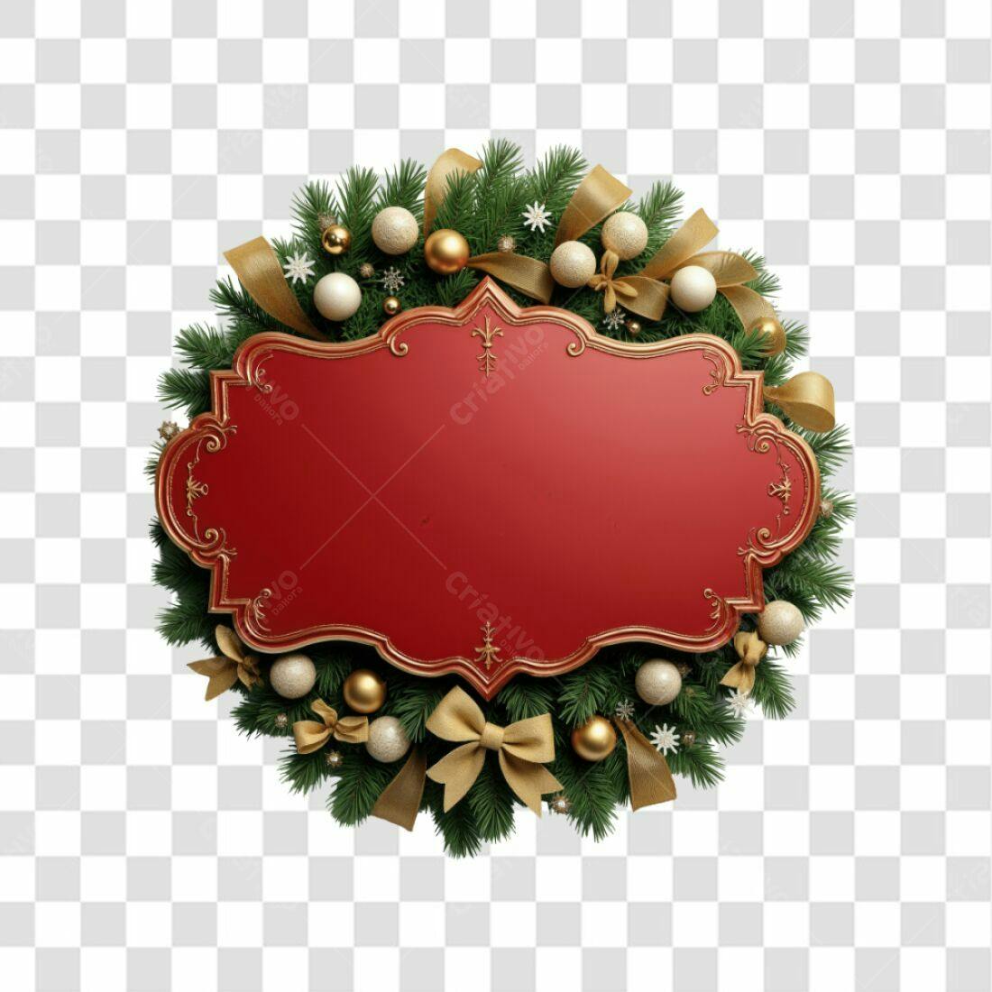 Placa Natalina PNG com fundo transparente
