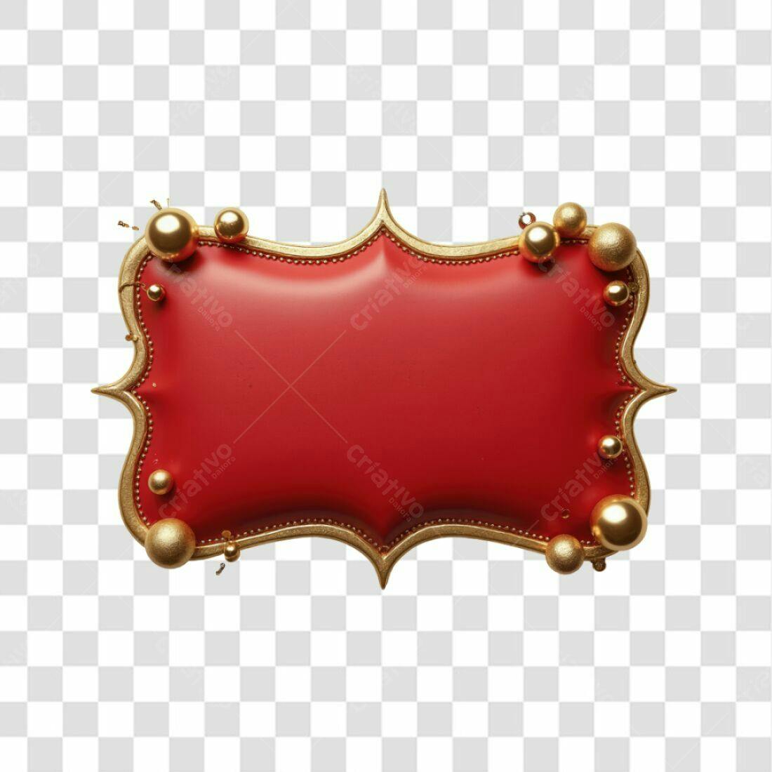 Banner Vermelho e Dourado PNG com fundo transparente