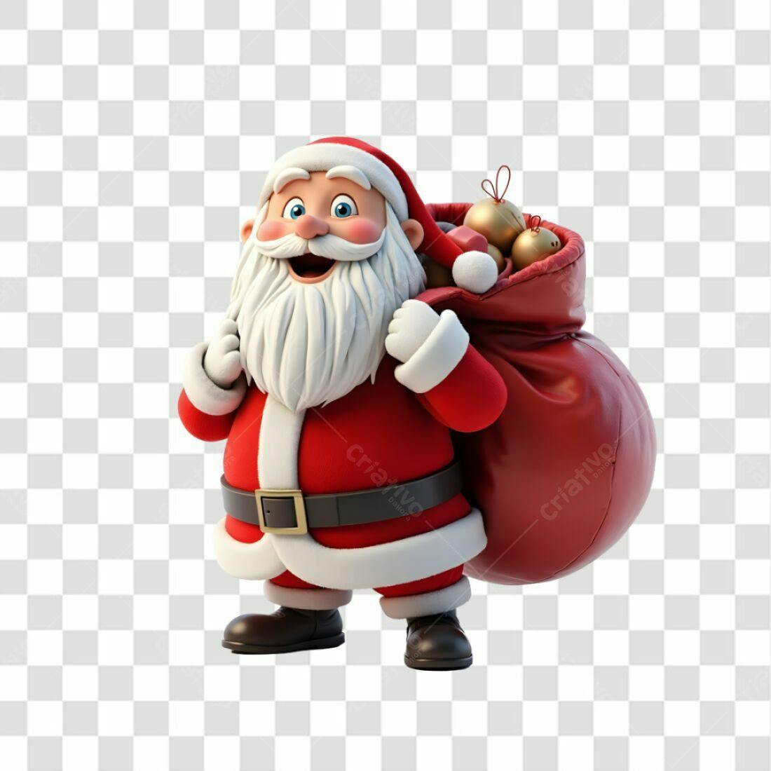 Icone Natal Papai Noel PNG com fundo transparente