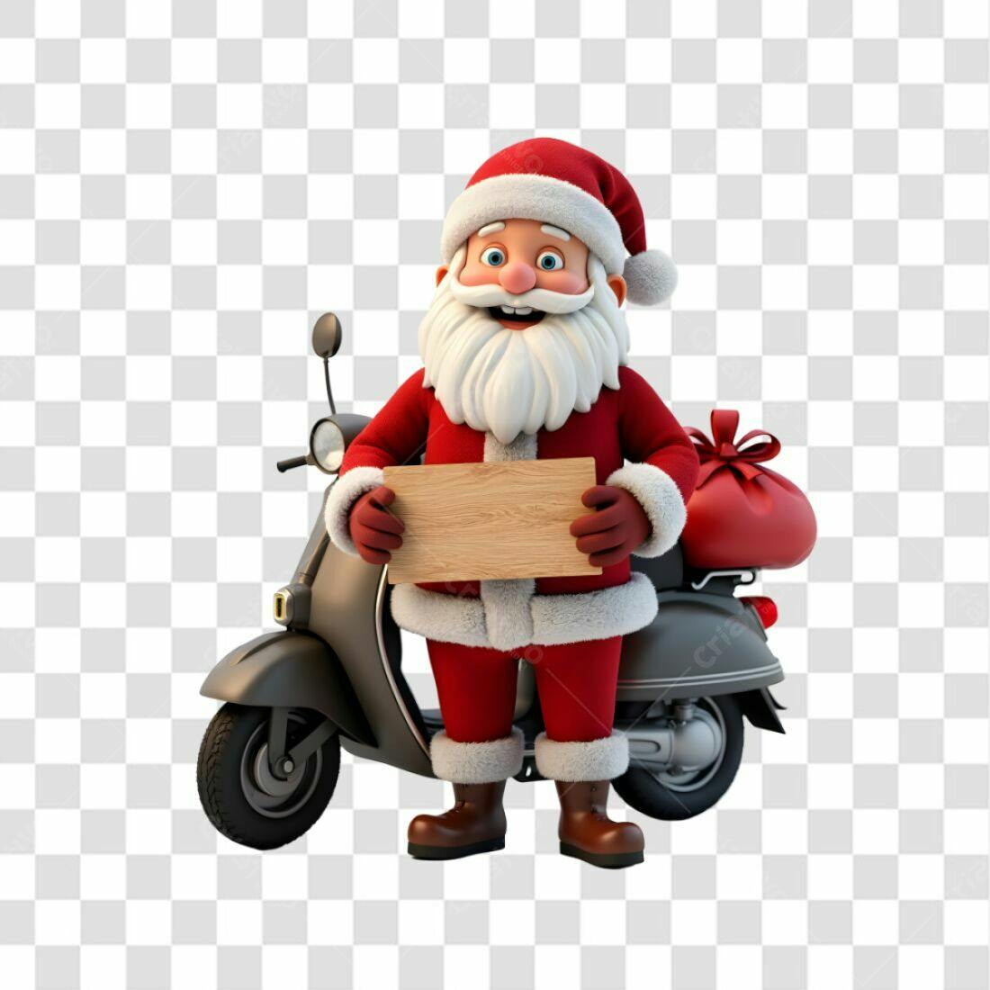 Icone Natal Papai Noel Moto PNG com fundo transparente