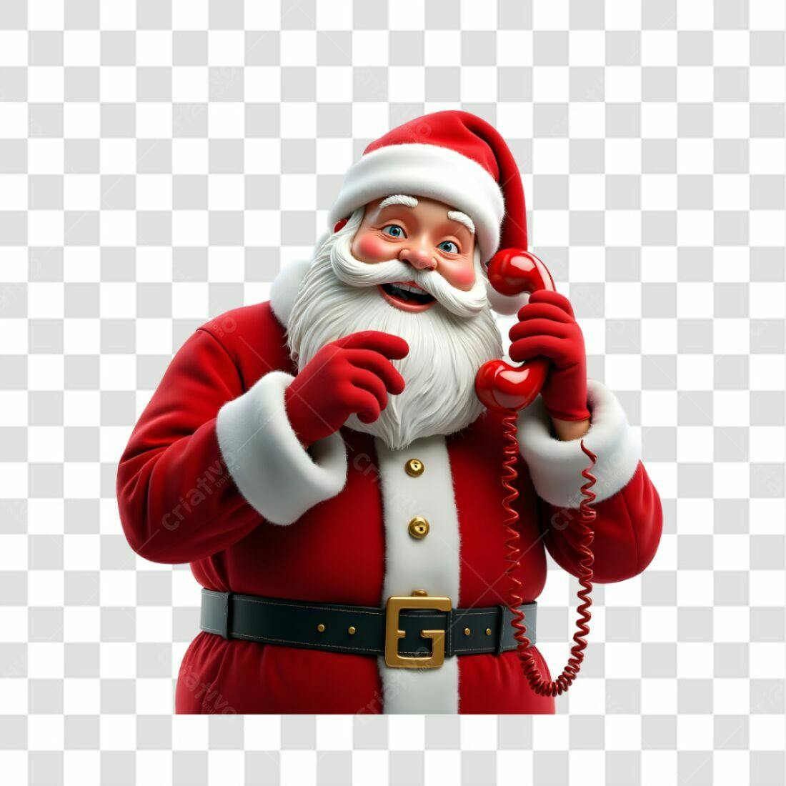 Icone Natal Papai Noel ao Telefone PNG com fundo transparente