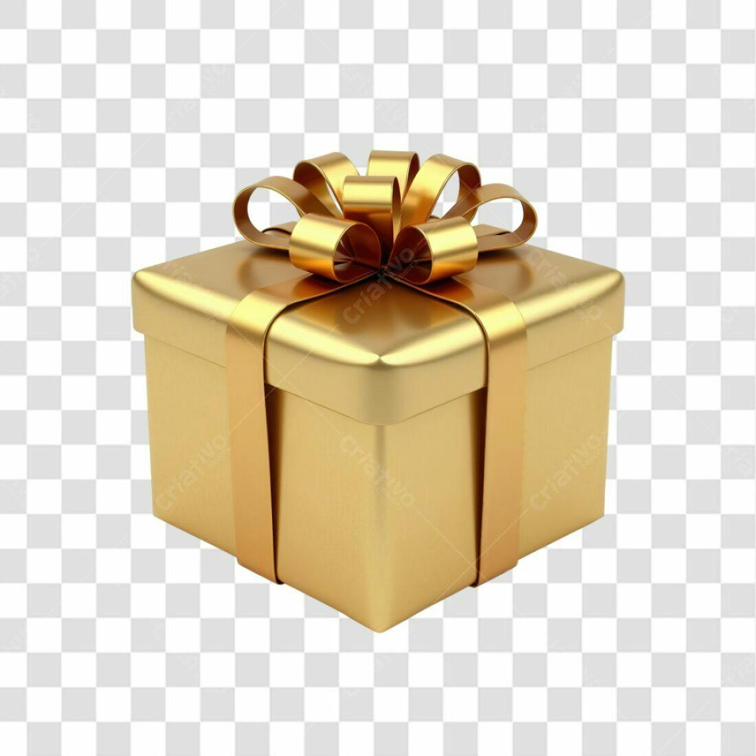 Icone Presente Ouro Natal PNG com fundo transparente