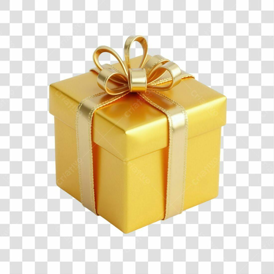 Icone Presente dourado PNG com fundo transparente