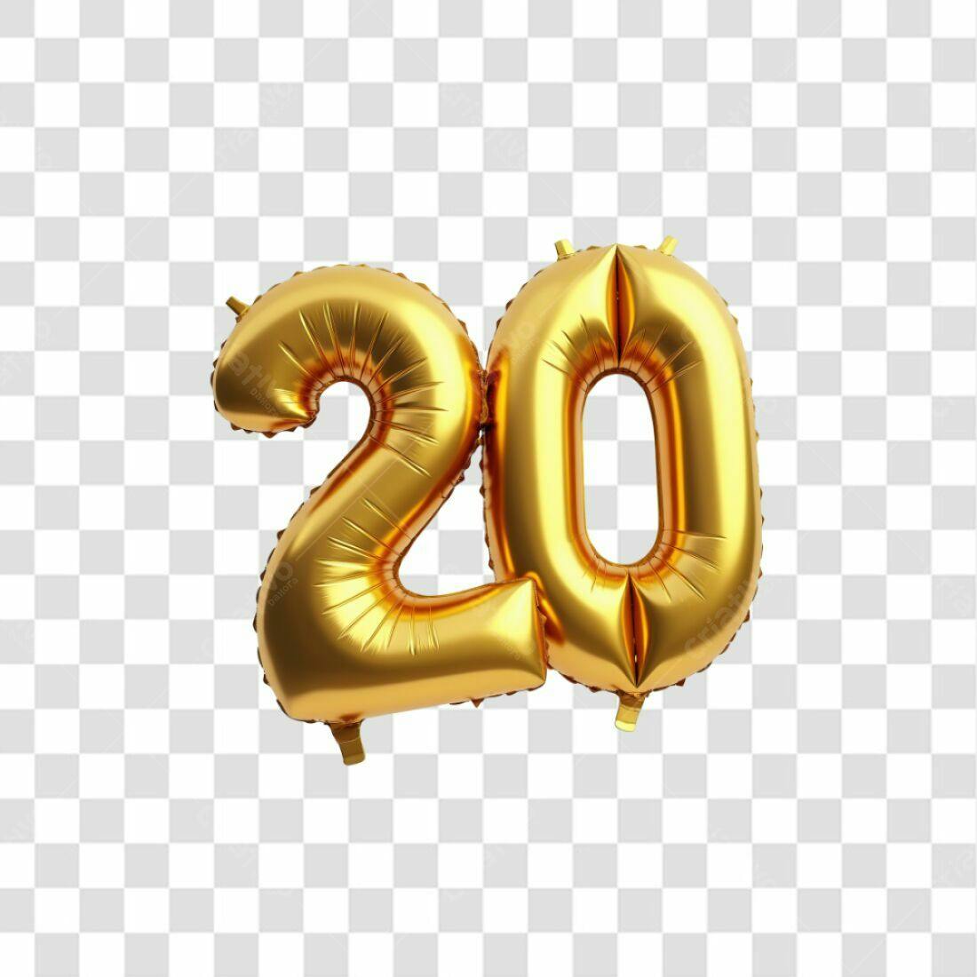 Icone Aniversário 20 Anos PNG com fundo transparente