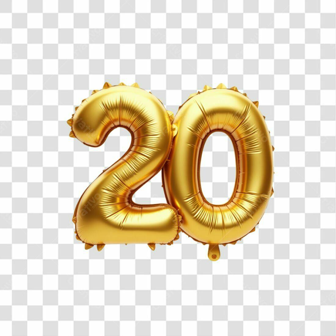 Balões Número 20 PNG com fundo transparente