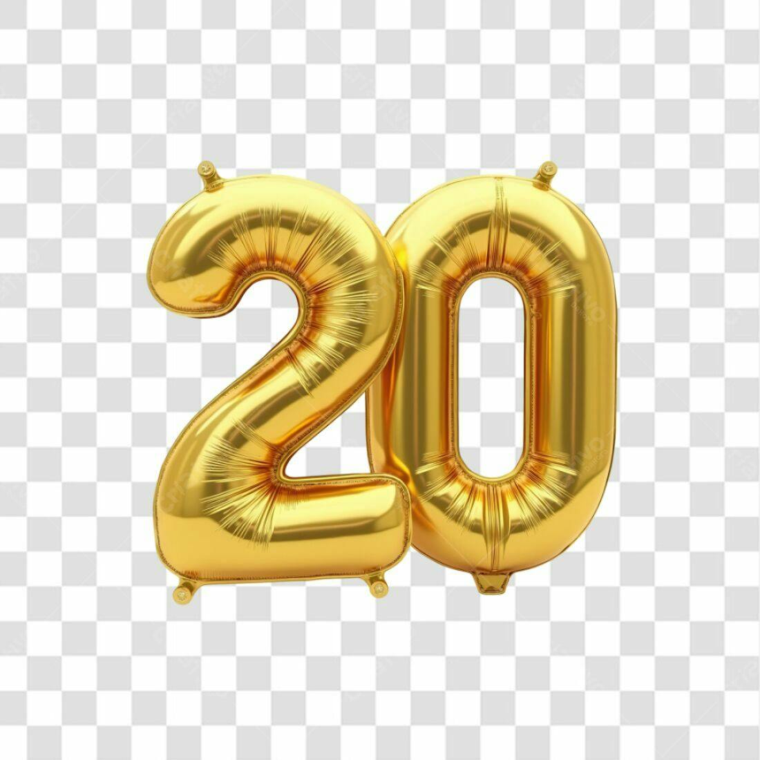Balões Número 20 Aniversário PNG com fundo transparente