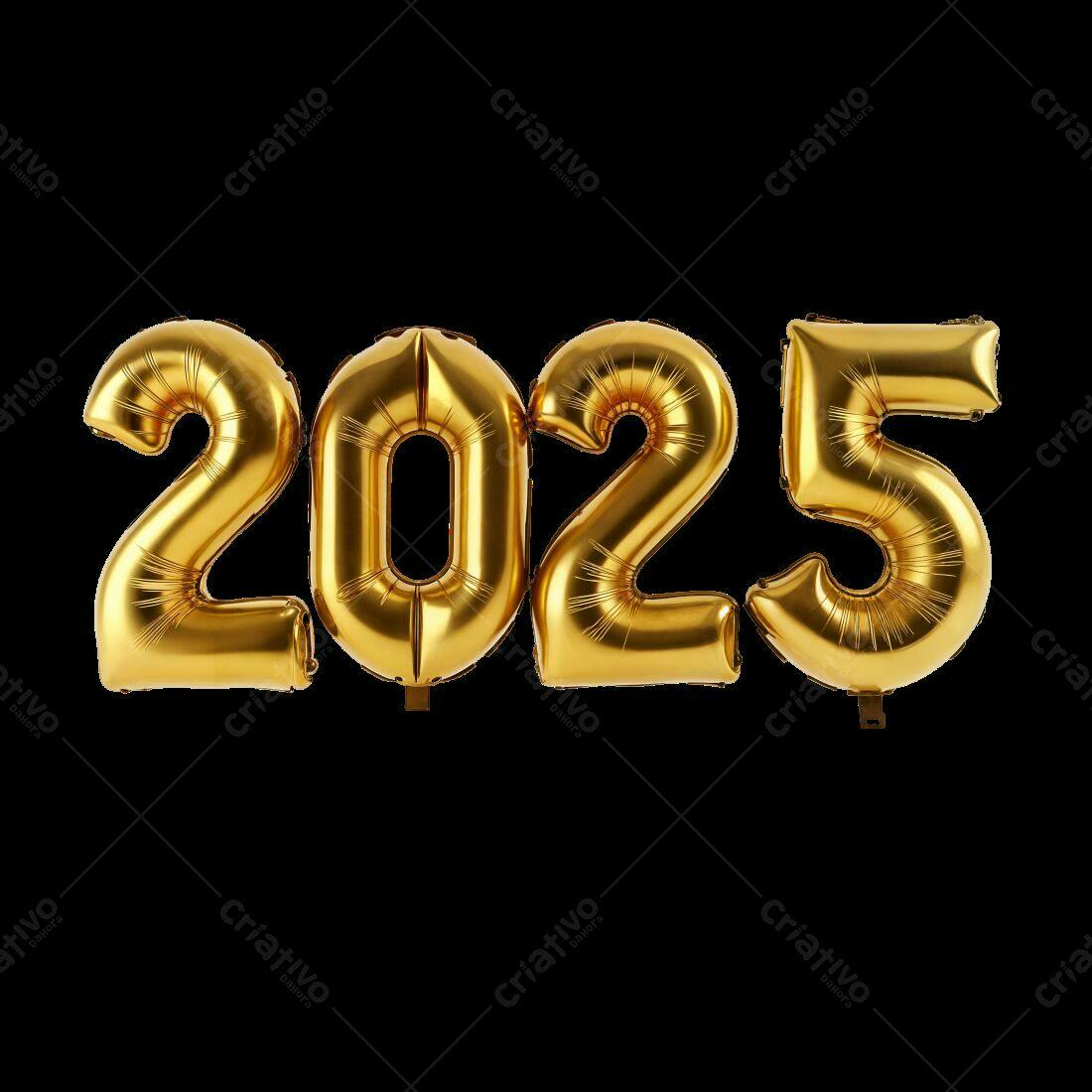 Balões dourados 2025 Ano Novo