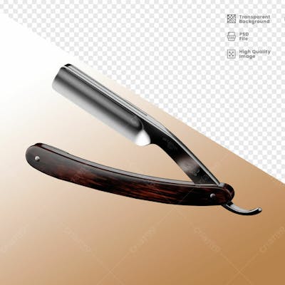 Navalha Elemento 3D Barbearia 2