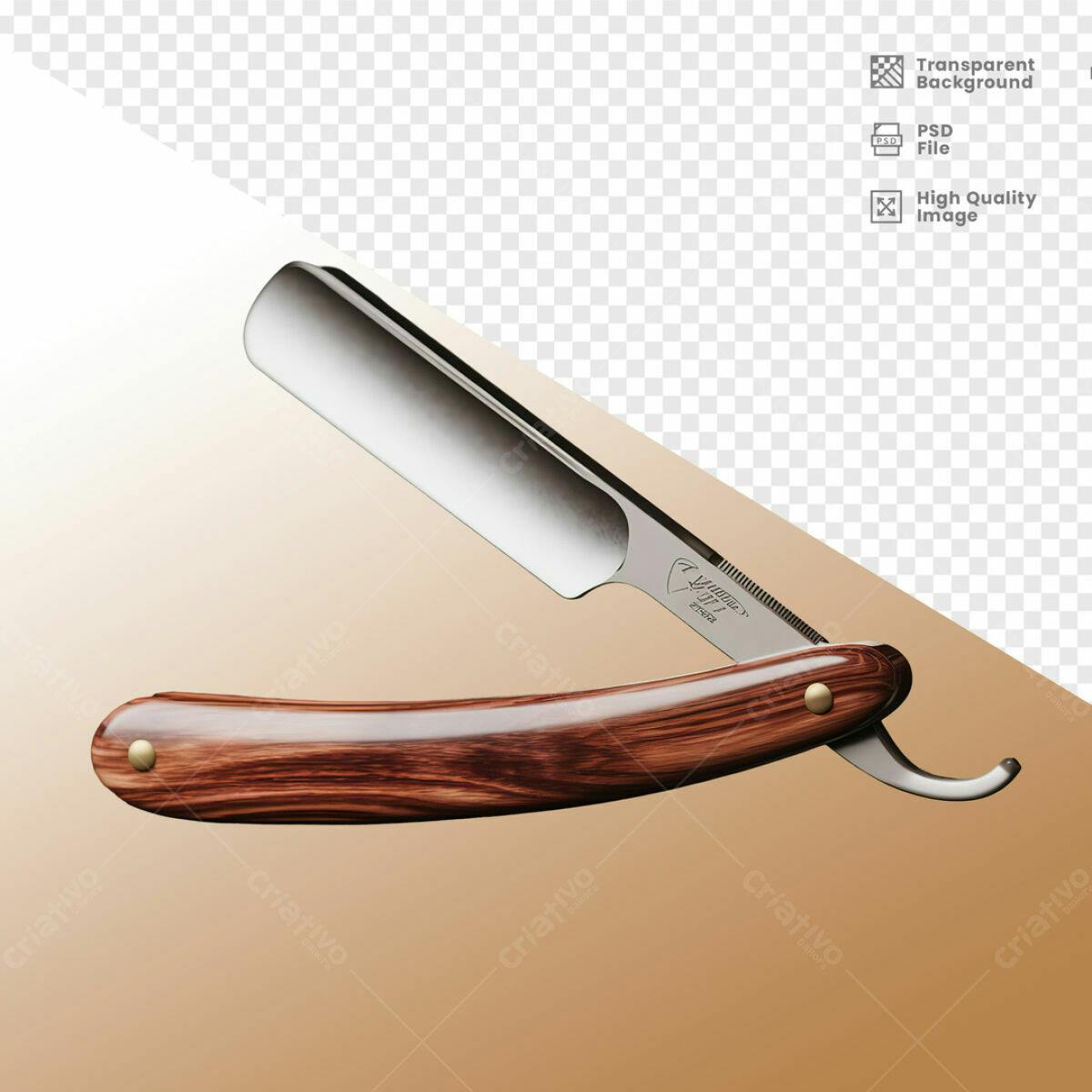 Mockup Navalha Barbeiro PSD Editável
