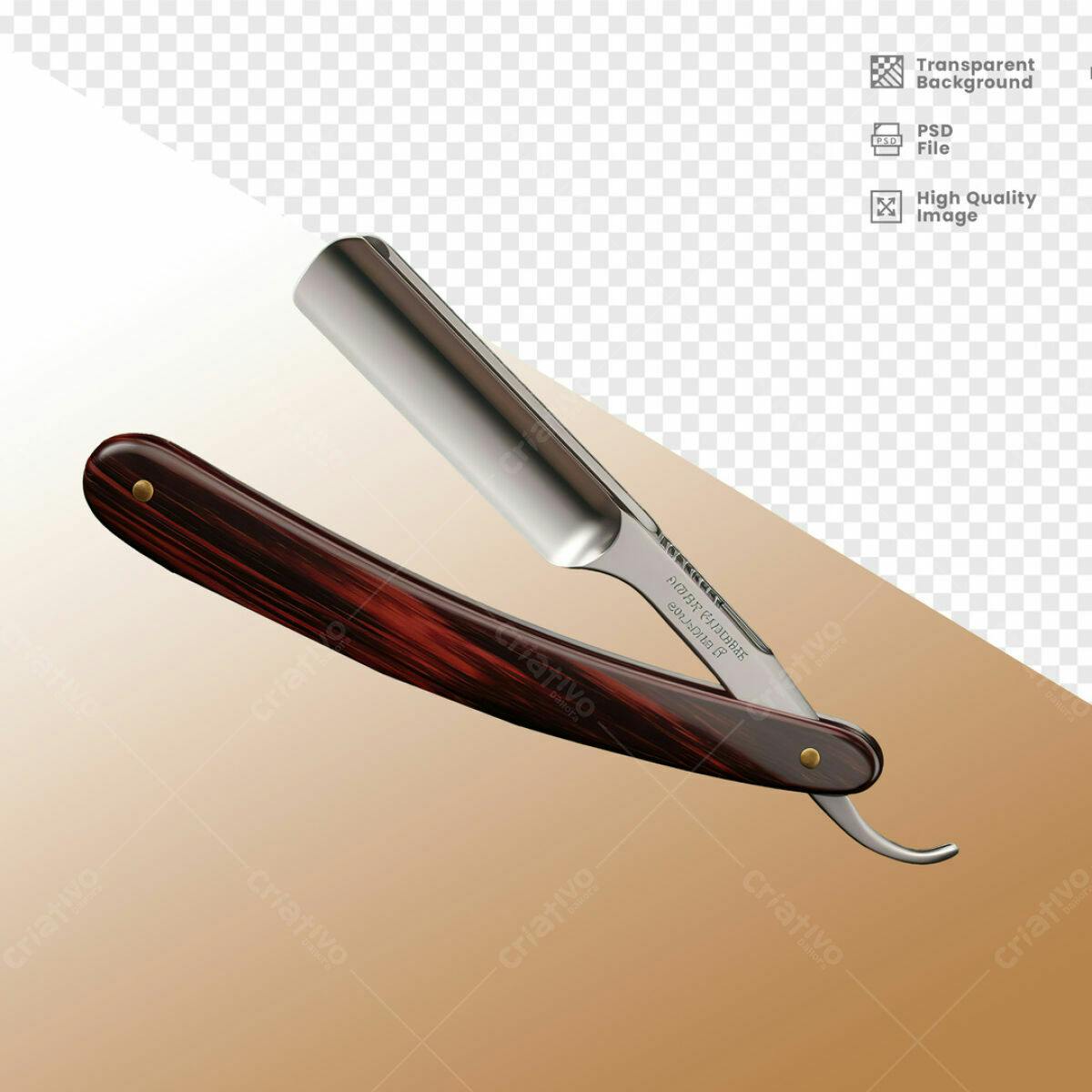 Mockup Navalha Barbeiro PSD Editável