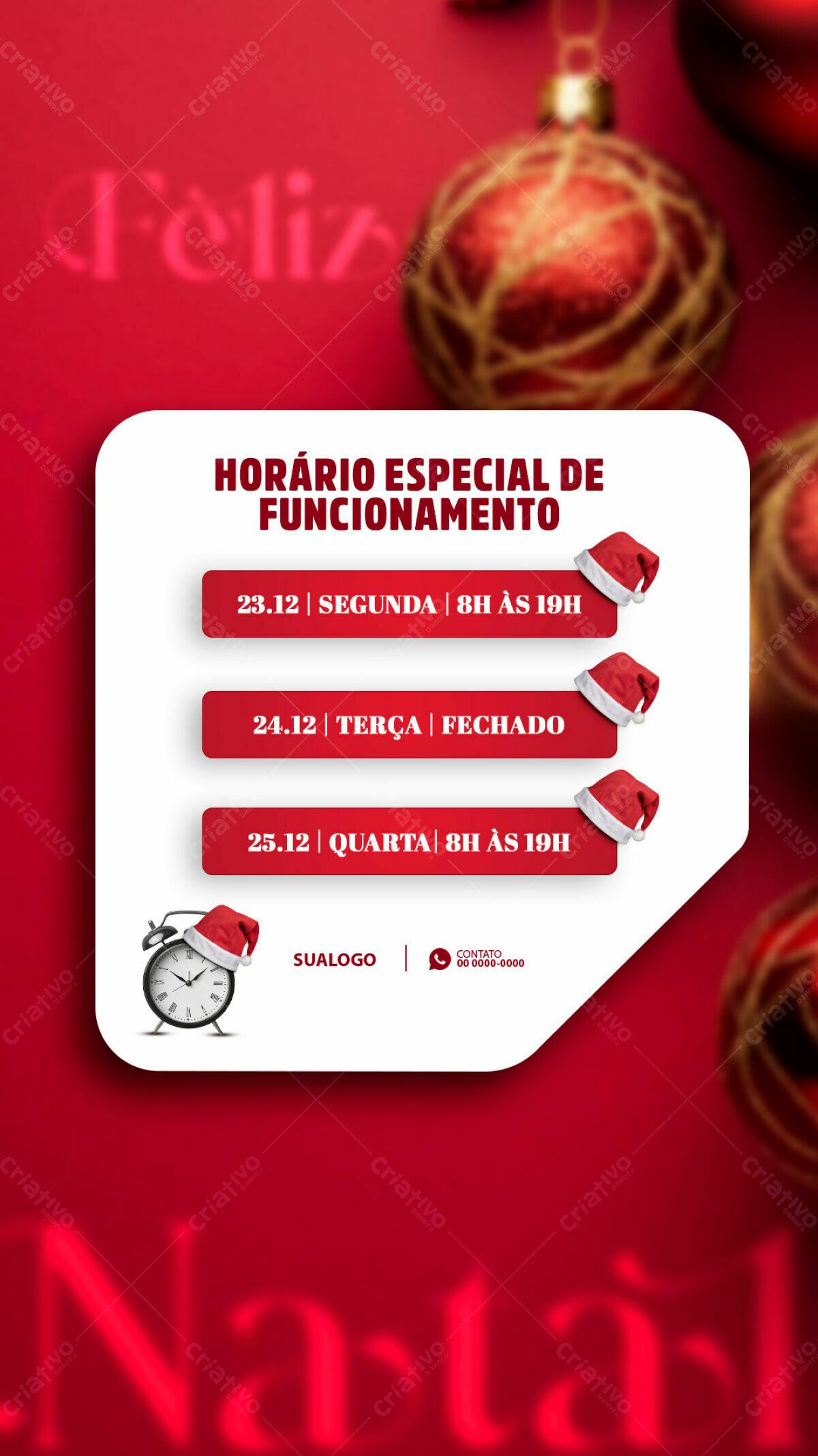 Flyer Horário Natalino PSD Editável
