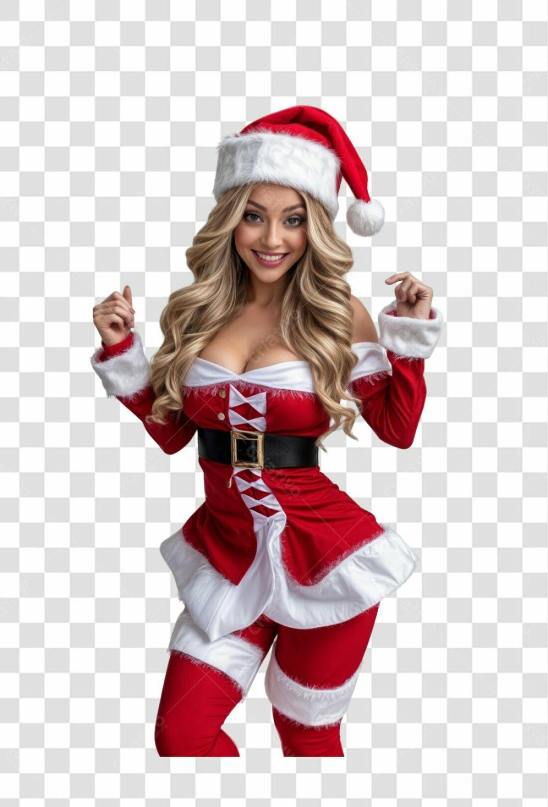 Imagem Natal Papai Noel Mulher PNG com fundo transparente