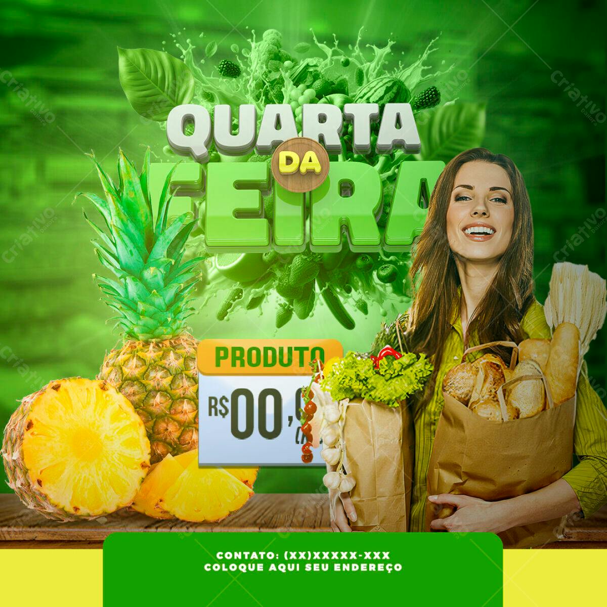 Flyer para Promoção de Hortifruti PSD Editável