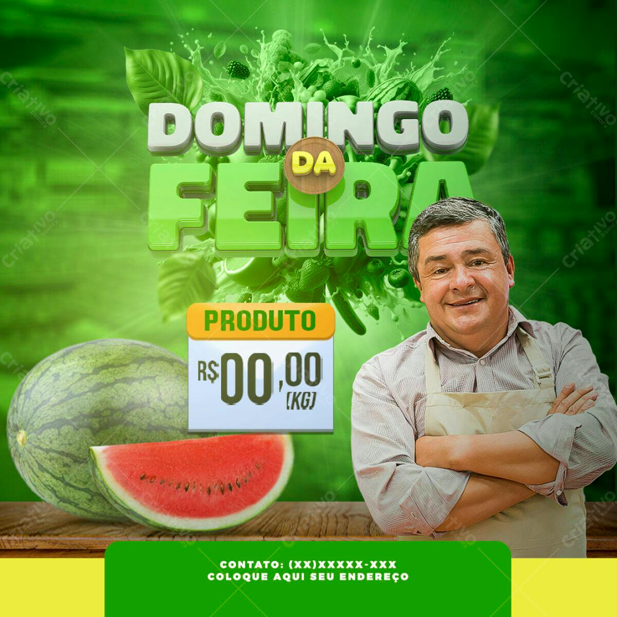 Flyer para Feira Livre PSD Editável