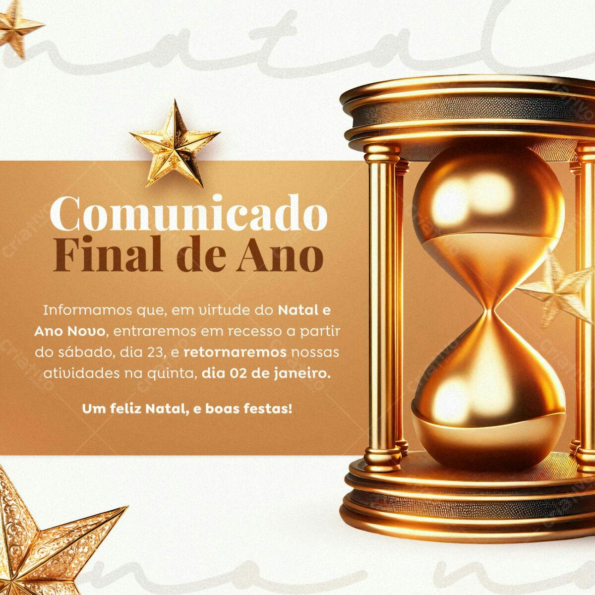 Comunicado Final de Ano PSD Editável
