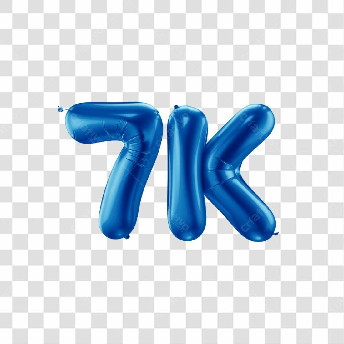 Icone 7K balões azuis PNG com fundo transparente