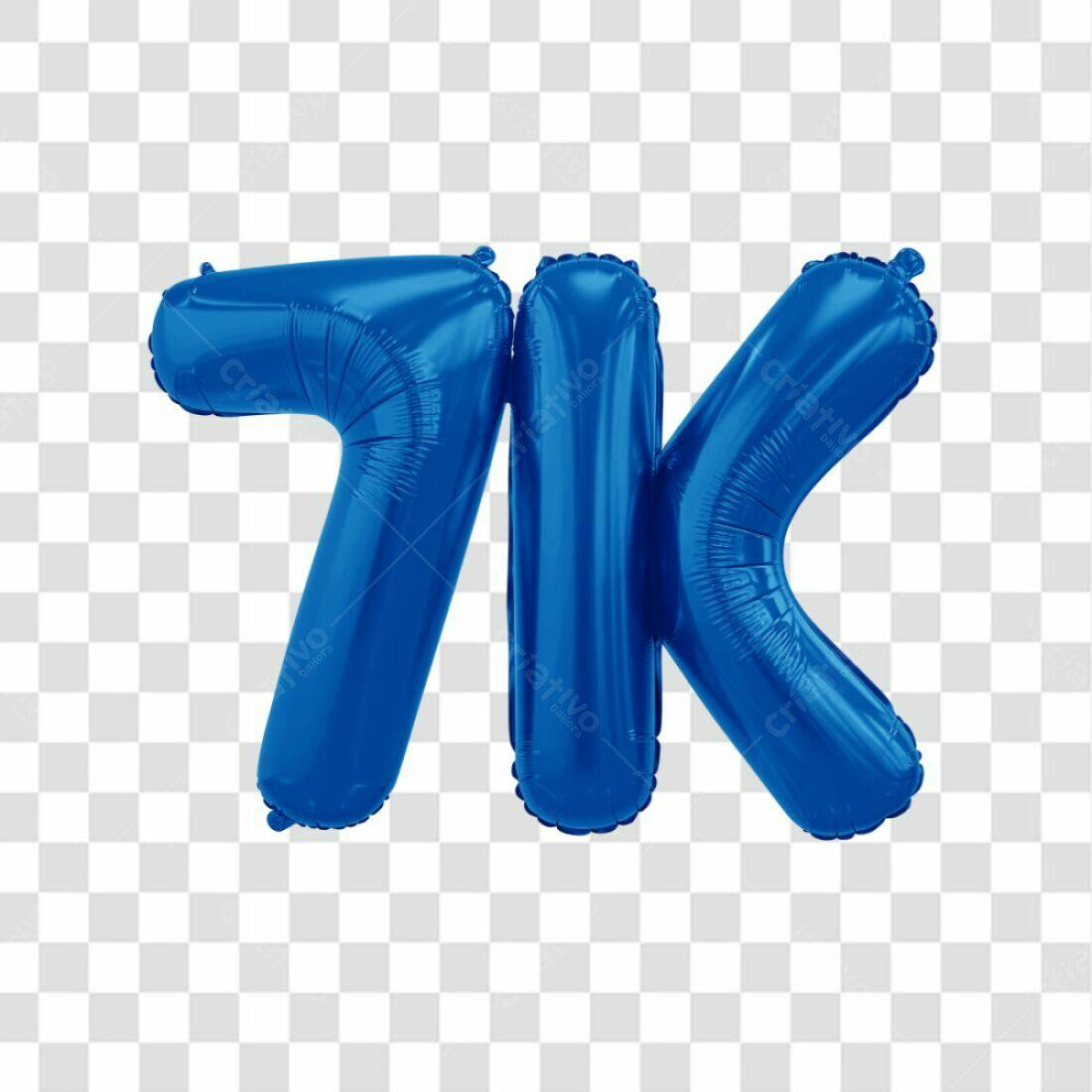 Icone 7K Balões Azul PNG com fundo transparente