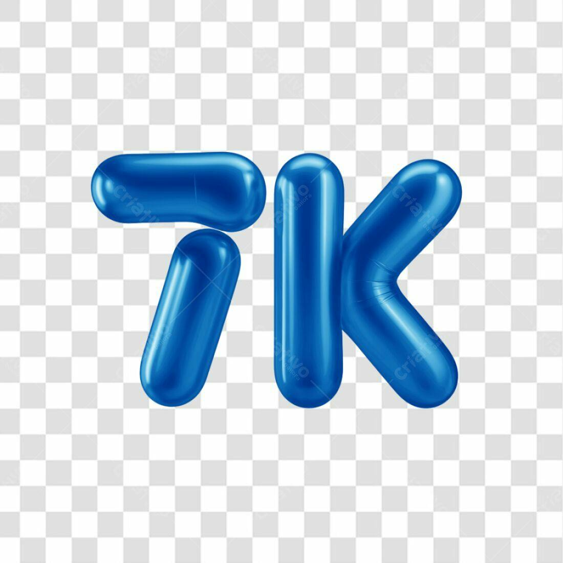 Icone 7K balões azuis PNG com fundo transparente