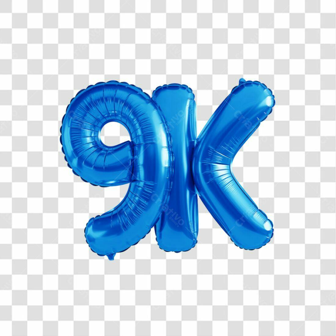Icone 9k Balões Azul PNG com fundo transparente