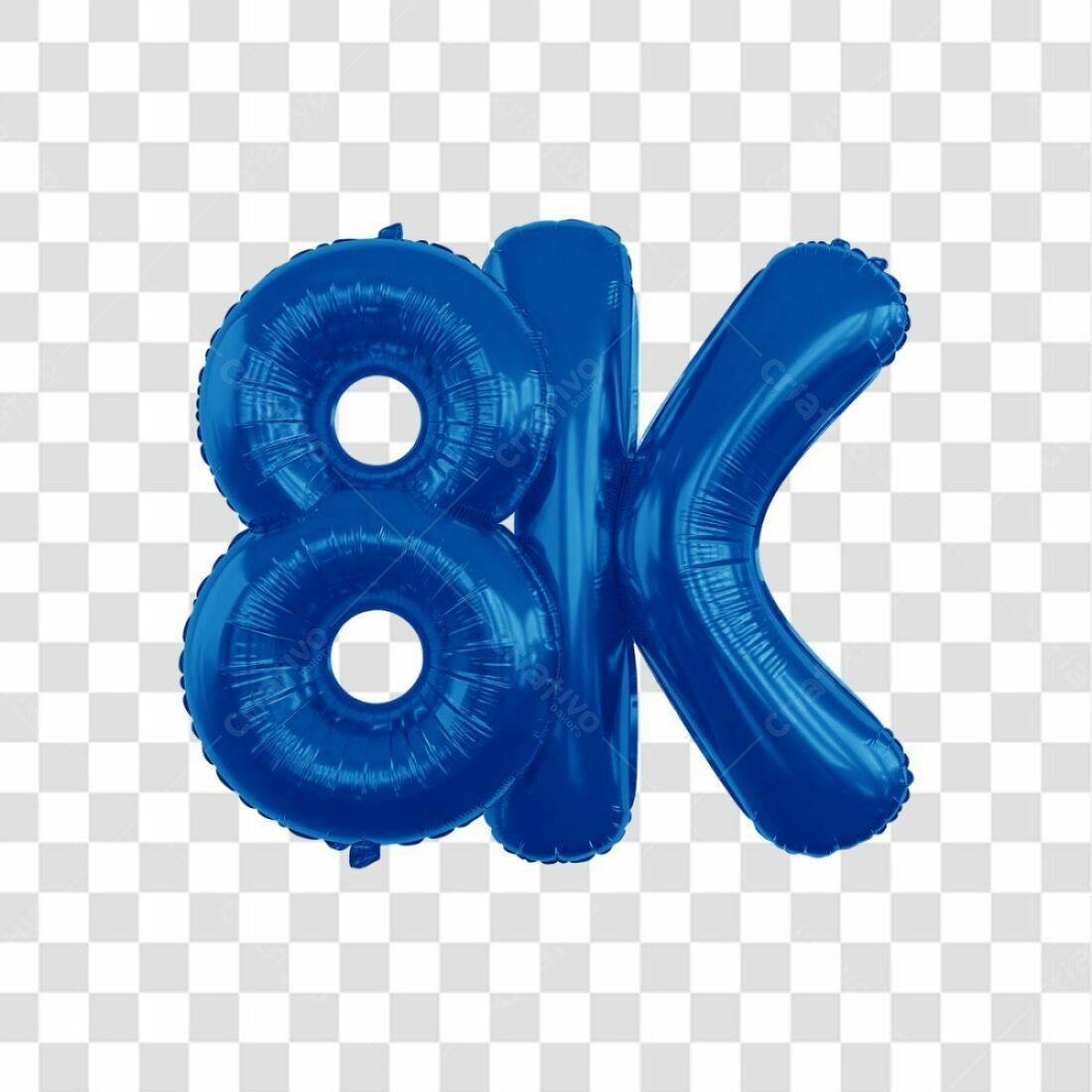 Icone 8k Balões Azul PNG com fundo transparente