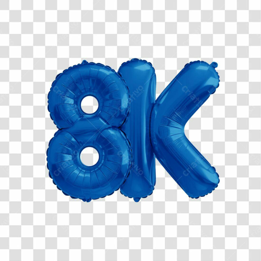 Icone 8k Balões azuis PNG com fundo transparente