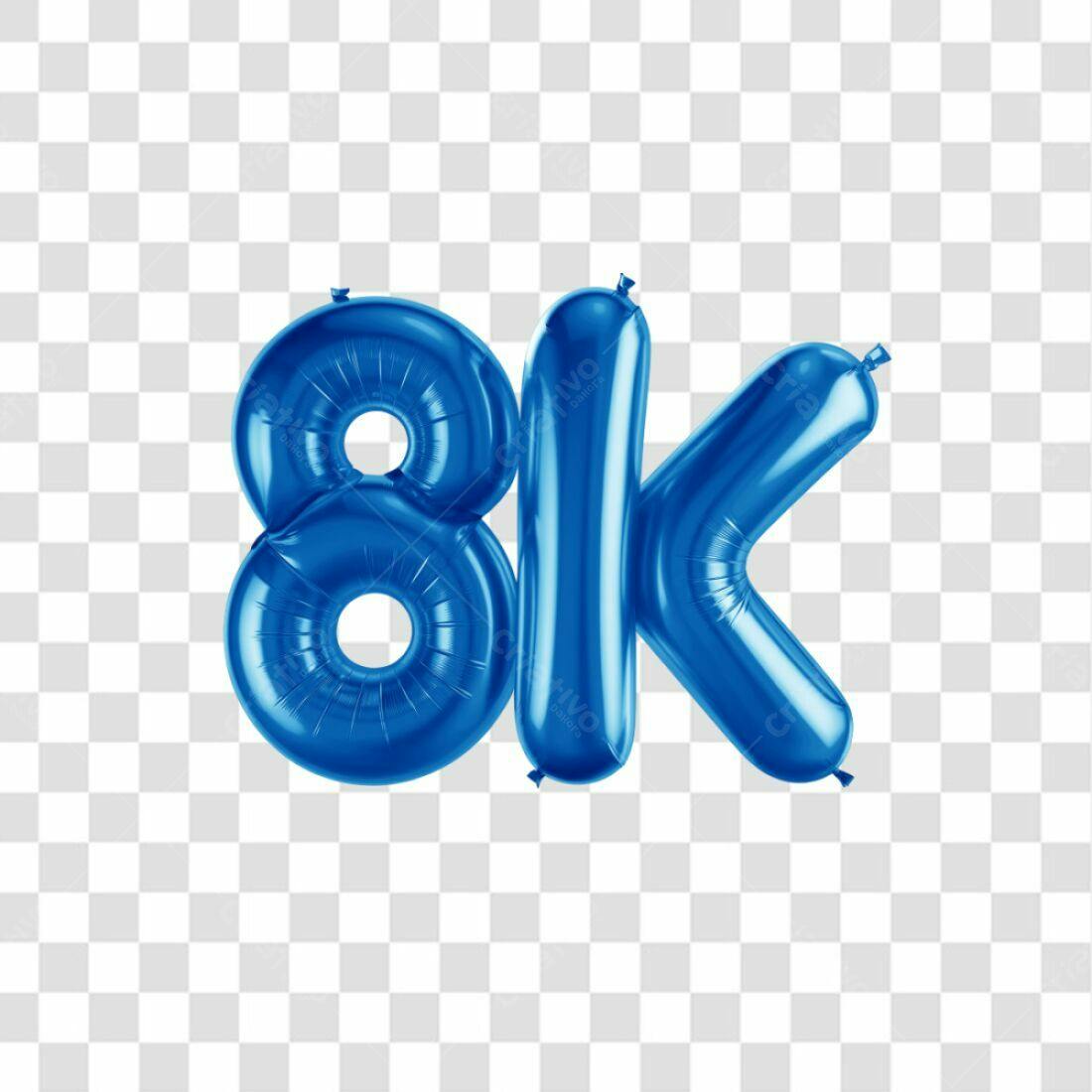 Icone 8k Balões Azul PNG com fundo transparente