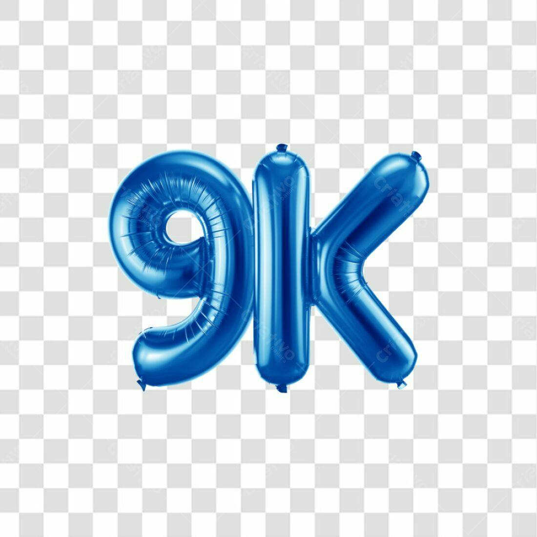 Icone 9k Balões Azul PNG com fundo transparente