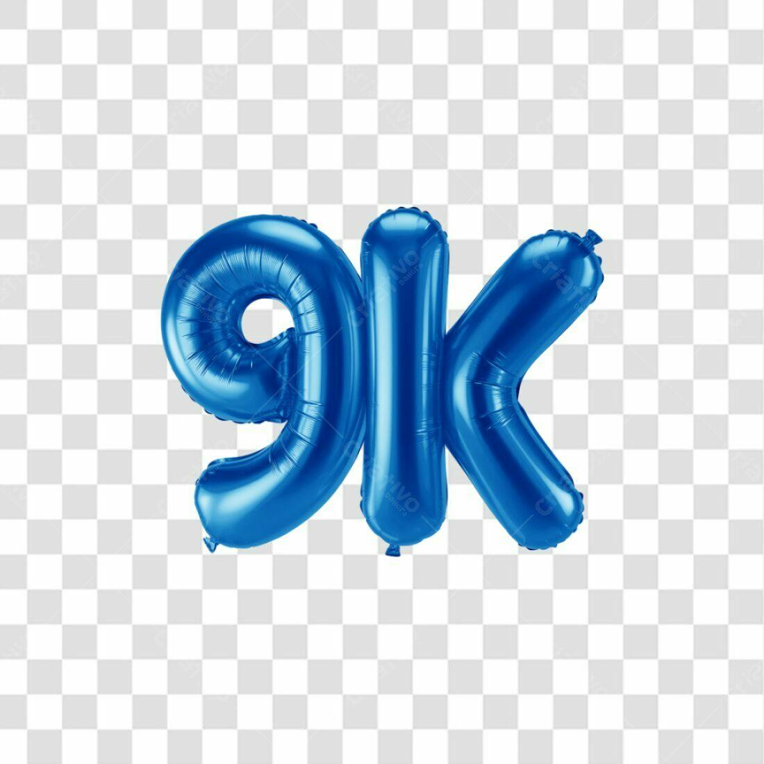 Icone 9k Balões Azul PNG com fundo transparente