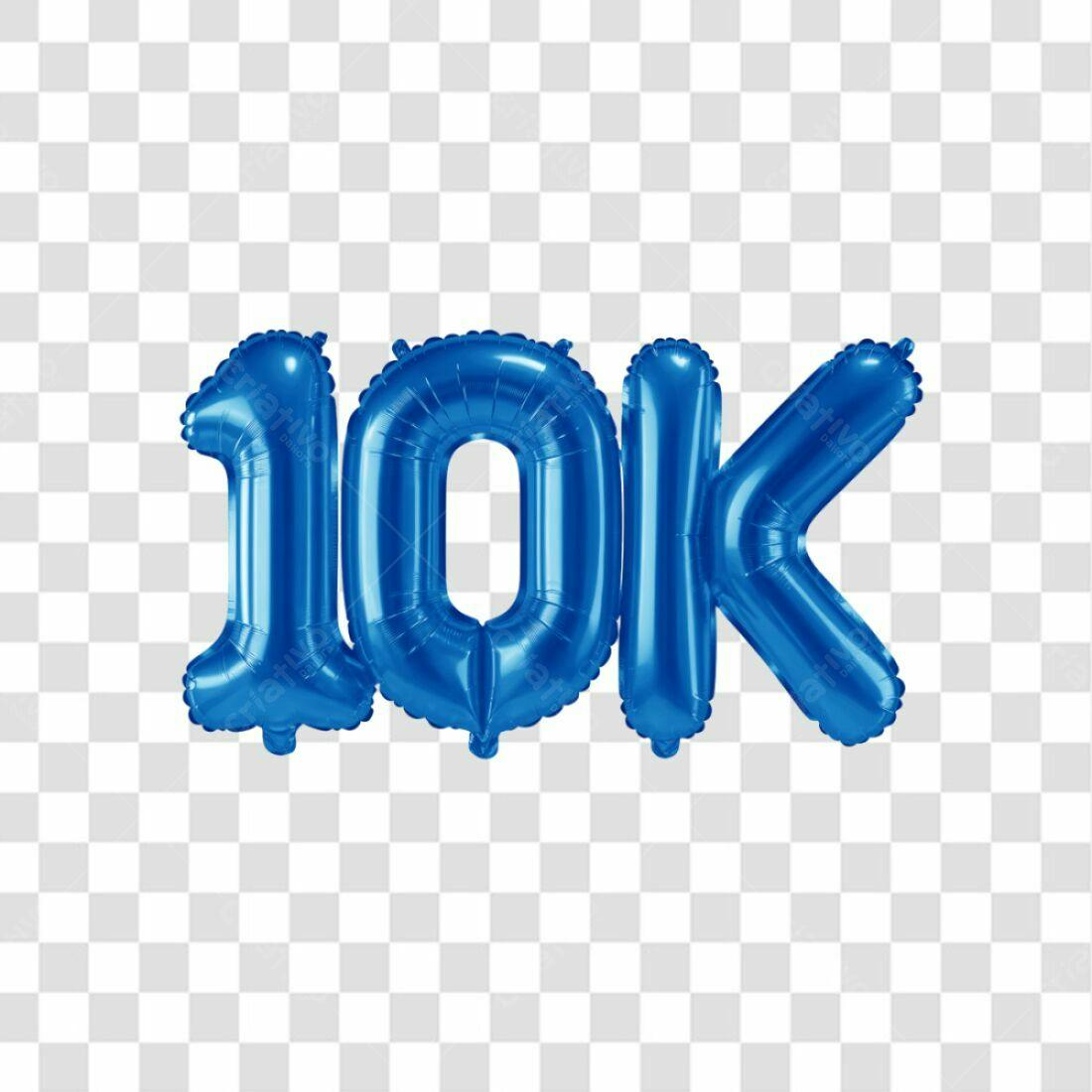 Icone 10K Balões Azul PNG com fundo transparente