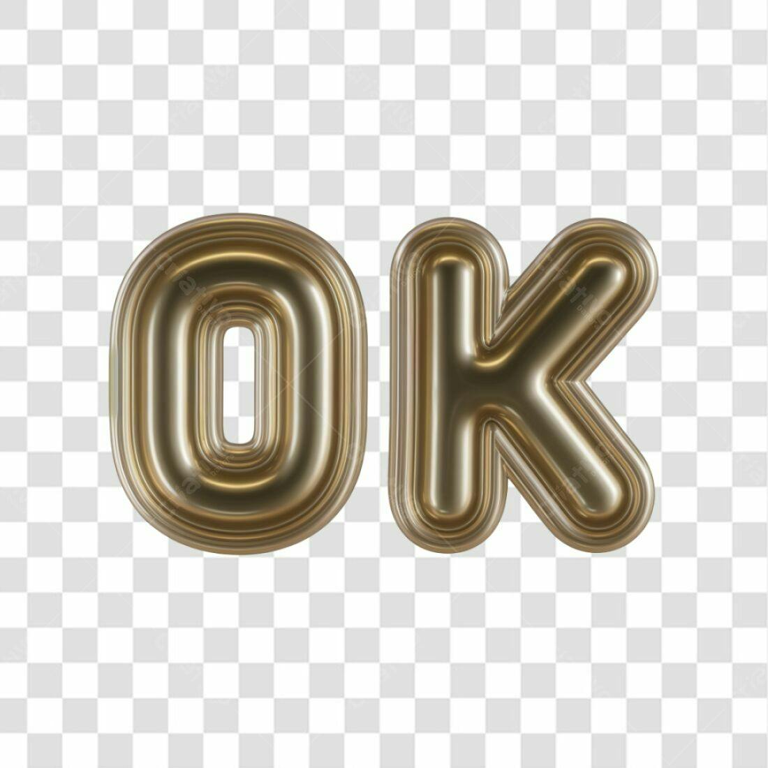 Icone OK dourado PNG com fundo transparente
